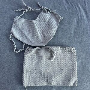 White Knit Two-Piece Set